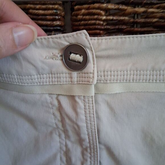 Title Nine Leaf Print Skirt Women 6 Tan Athleisure Skort Gorpcore Hiking Camping - Picture 4 of 10